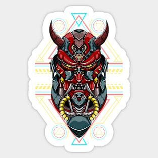 Oni Mecha on Red Color Sticker
